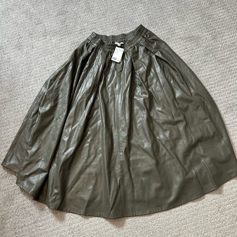 H&M Dark Olive A-Line Skirt